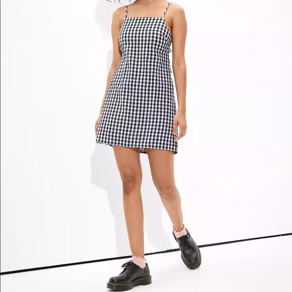 AE Gingham Tie-Back Dress